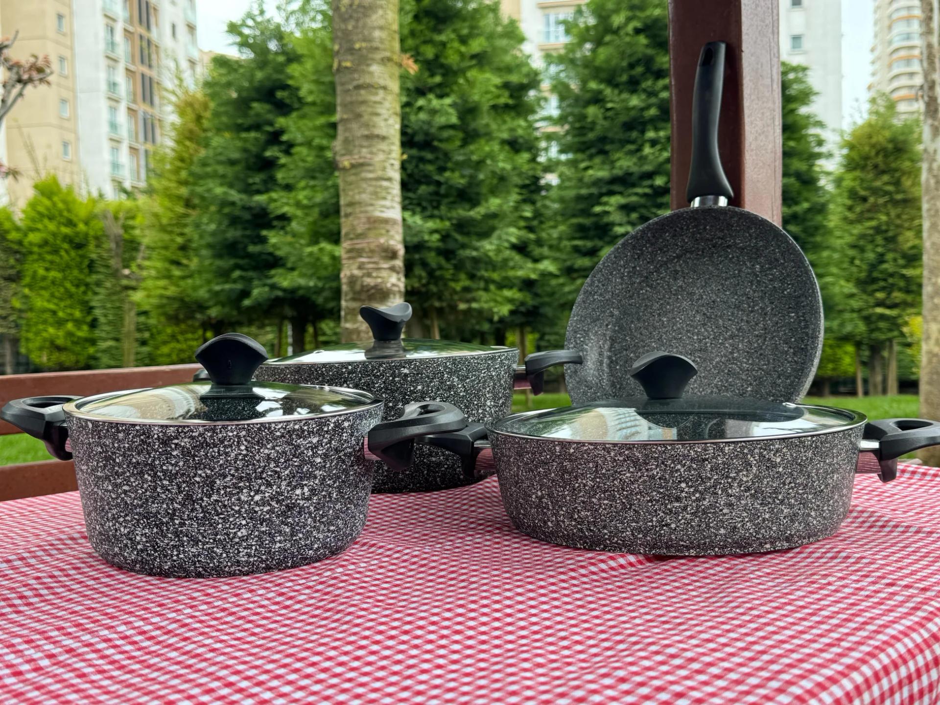 MasterCook Granit 7 Parça Tencere Seti